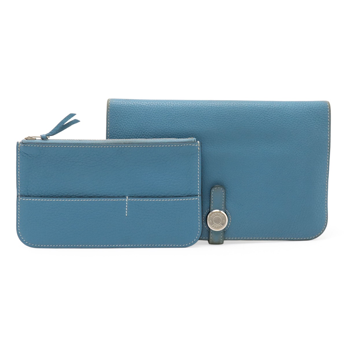 ドゴンデュオ ドゴンGM 2つ折長財布 二つ折り長財布 トゴ レザー ブルージーン コインケース付き O刻