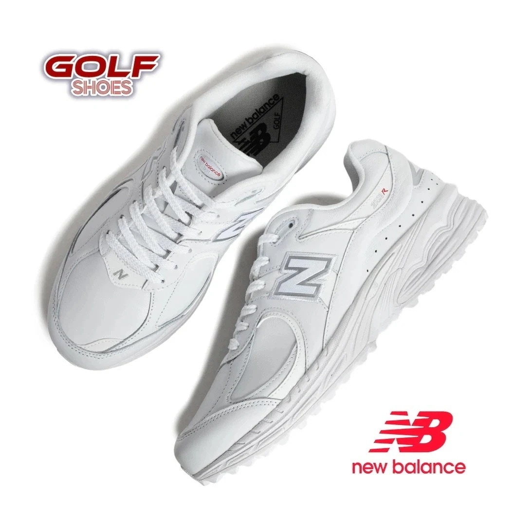 海外限定 NEW BALANCE ニューバランス 2002 ゴルフ スニーカー GOLF UGS2002D WHITE ( 日本未発売 ホワイト 白 メンズ スパイク ゴルフ 1906 )