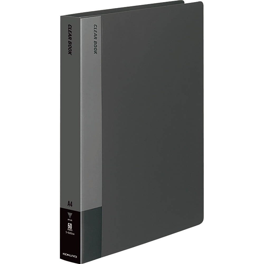（まとめ買い）クリヤーブック 固定式 A4 縦 60ポケット グレー ラ-585DM [x3]