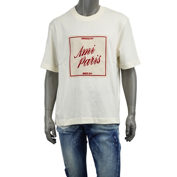 AMI Alexandre Mattiussi アミ アレクサンドロ マテュッシ SCRIPT LOGO T-SHIRT/BOX ロゴ Tシャツ/UTS385 726 136