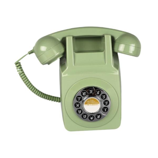 レトロな固定電話 壁掛け式 アンティークタイプ電話 ビジネス用コード付き電話 グリーン