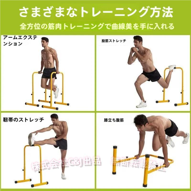 ディップススタンド 自宅筋トレC&J（株)全身トレーニング 懸垂補助 斜め懸垂 腹筋 胸筋 腕 背中強化 プッシュアップ対応 省スペース 器