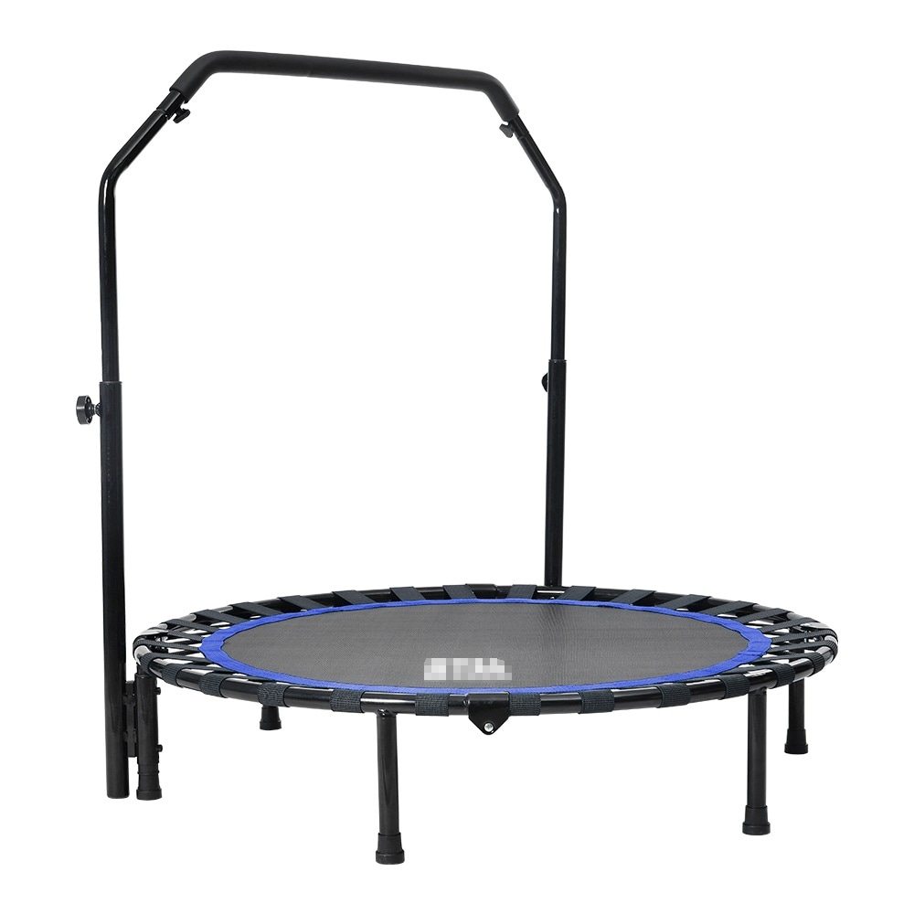【172】補助手すり付き トランポリン 耐荷重110kg 102cm ゴム ダイエット器具 健康器具 折りたたみ おもちゃ エクササイズ フィットネス 室内運動 あそび 家庭用 子供用 大人用 有酸素