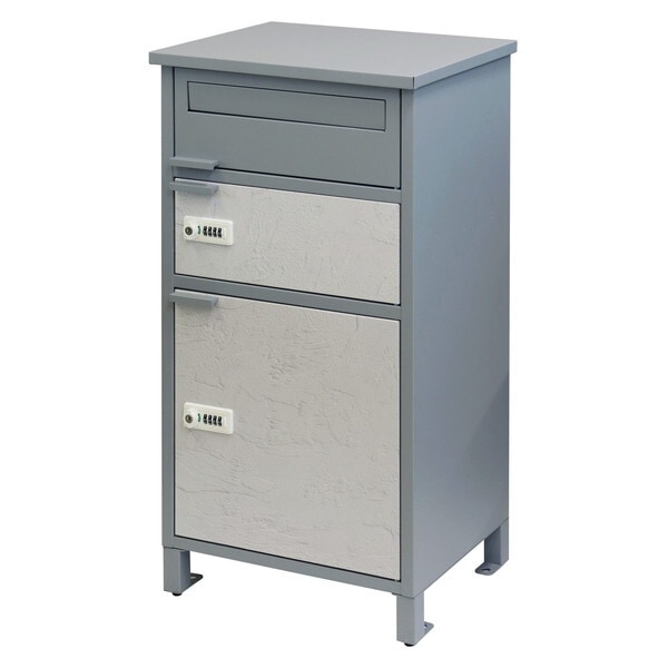 MOJYU PBX-069 宅配ボックス付ポスト Tobia宅配2段タイプ クールグレー/ホワイト漆喰風 メーカー直送