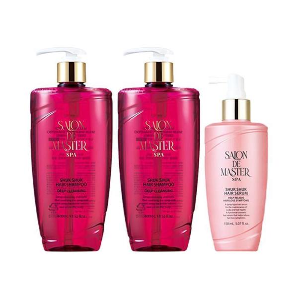 サロンド マスター シュッシュッ シャンプー ディープクレンジング 400ml x2 + ヘアセラム シーズン2 ピンクエディション150ml_M