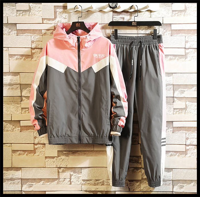ジャージセットアップ上下 長袖マウンテンパーカー ロングパンツ 薄地 ２点セットアップ スウェット