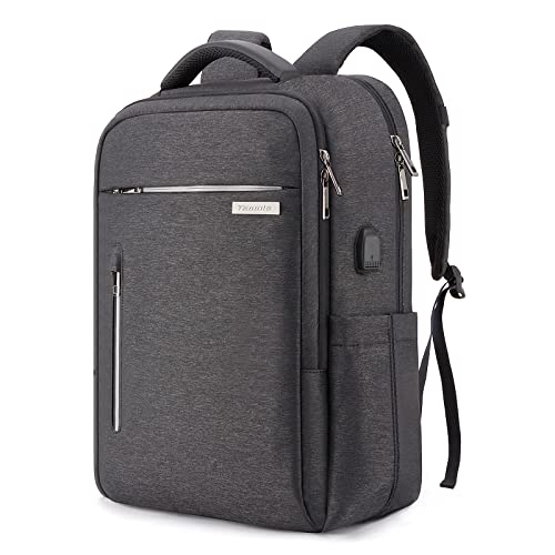 [Tzowla] ビジネスリュック バックパック 15.6インチPC リュック 大容量 多機能 防水 USB 充電ポート 撥水加工 耐衝撃 盗難防止 男女兼用 通勤 出張 旅行 通学 (ダークグレー)