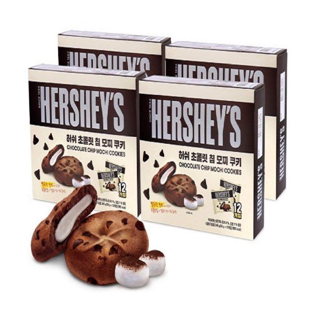 韓国-K MEAL-ハーシーチョコレートチップ餅クッキー 240g 4個入り おやつ もちクッキー チョコチップ もちもち-K FOOD