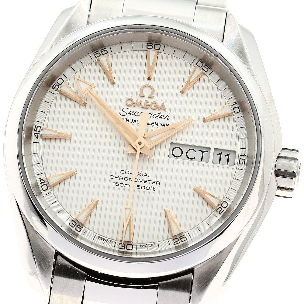 オメガ OMEGA 231.10.39.22.02.001 シーマスター アクアテラ 150M アニュアルカレンダー 自動巻き メンズ 良品 保証書付き_899036【中古】