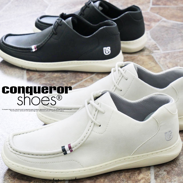 コンカラー メンズ モカデザイン スニーカー SPENCER ワイド カジュアル 軽量 幅広 クッション性 JAPAN FIT ブラック パールグレー サーフソール