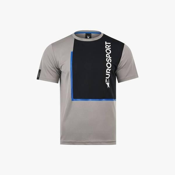 男性ユーロスポーツブロックロゴ半袖Tシャツ SPJMCNR1MGRY 710352