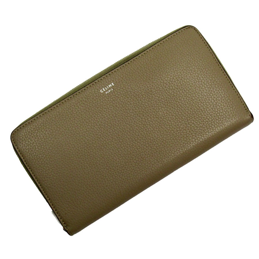 セリーヌ CELINE ラウンドファスナー長財布 レザー ベージュ レディース t19357a 9,600円