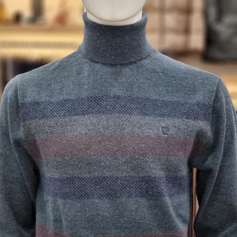 テクスチャカラーブロックロングタートルネック PQKR431034_SH