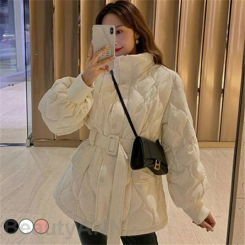 ダウンコート 立ち襟 レディース ダウンジャケット おしゃれ キルティングコート ベルト付き アウター 冬 コート 通勤 ダウン ジャケット 母の日 プレゼント