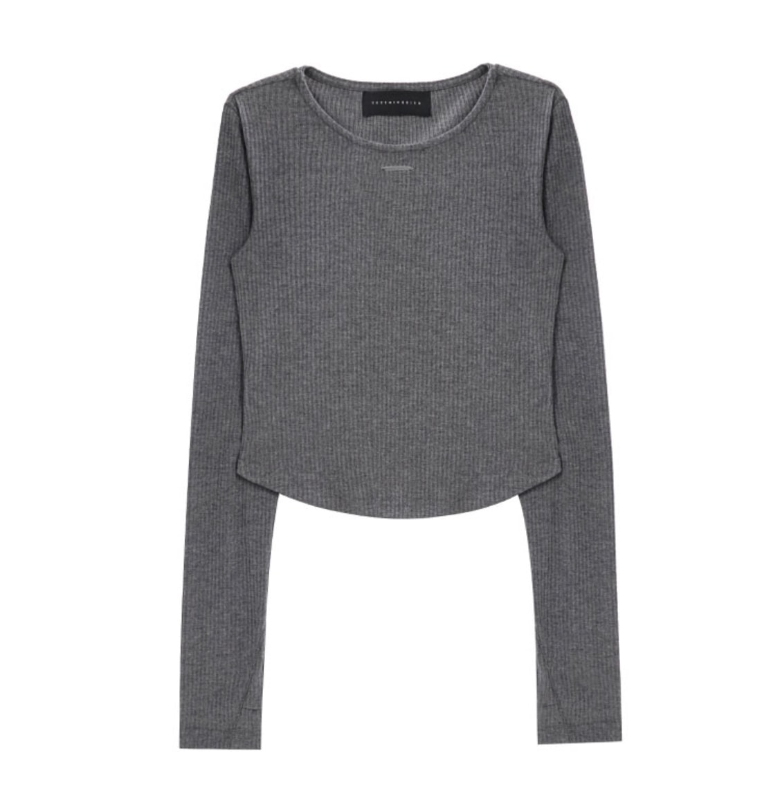 【TREEMINGBIRD】 BOAT NECK FINGER HOLE LONG SLEEVE : CHARCOAL