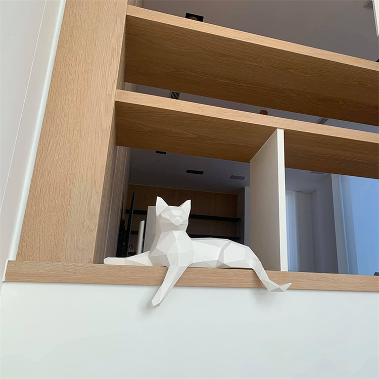 激安セール 最高の品質 ポリゴン 保証書付 猫 モデル デスクトップ 幾何学 DIY 窓 装飾 折り紙 手作り 立体