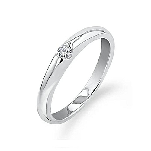 スワロフスキージルコニア使用 直径2.5mm（0.07ct相当） エンゲージリング 婚約指輪 全2色