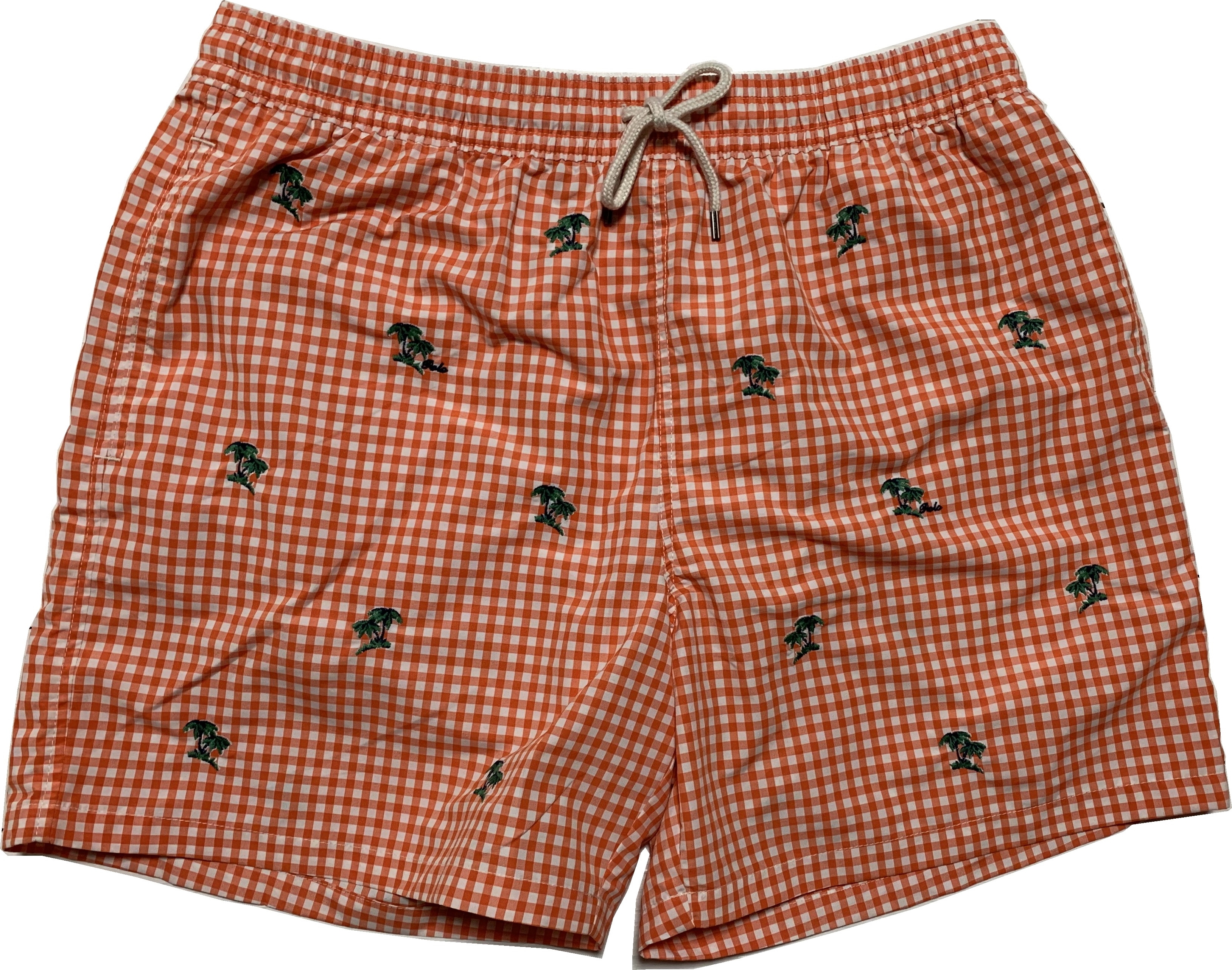 海水パンツ 水着 インナー付き ギンガムチェック オレンジ メンズ PR6-180