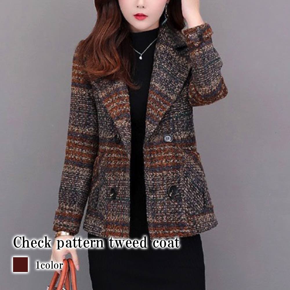 チェスターコート レディース チェック柄ツイードコート 人気 ショート ショート丈 ブランド 冬 大きいサイズ 50代 ロング コート トレンチコート チェック キャメル 40代 軽い 暖かい ロング