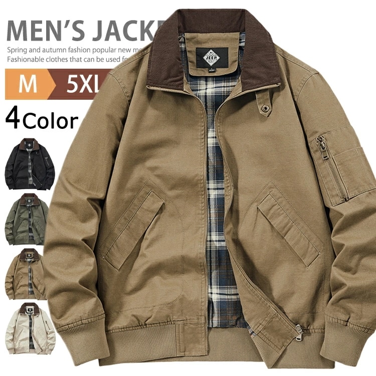 N-1 デッキジャケット アウター メンズ 大きいサイズ ミリタリージャケット 綿100％ 無地 薄手 カジュアル ジャケット アメカジ ミリタリー ブルゾン ゴルフウェア おしゃれ キャンプ バイク