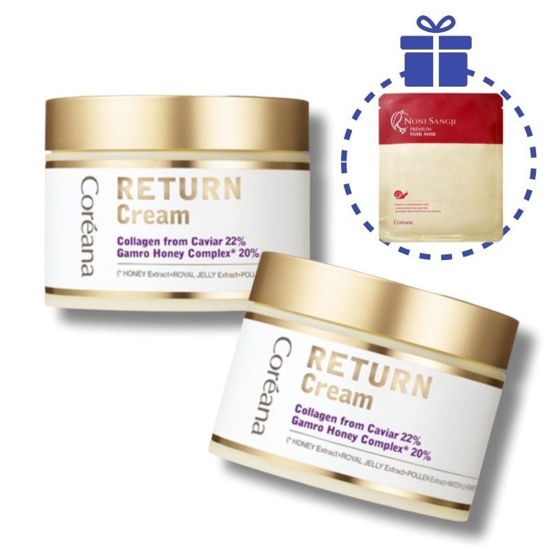 [1+1] リターンクリーム 100ml×2個 + GIFT プレミアム カタツムリマスクパック 21ml 1枚