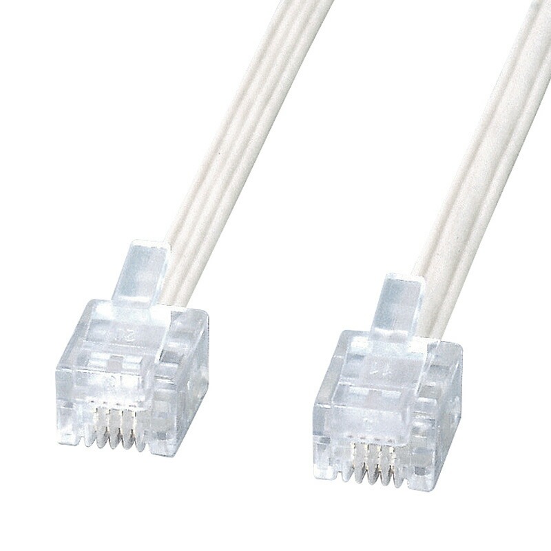 （まとめ買い）エコロジー電話ケーブル ホワイト 20m TEL-E4-20N2 [x3]