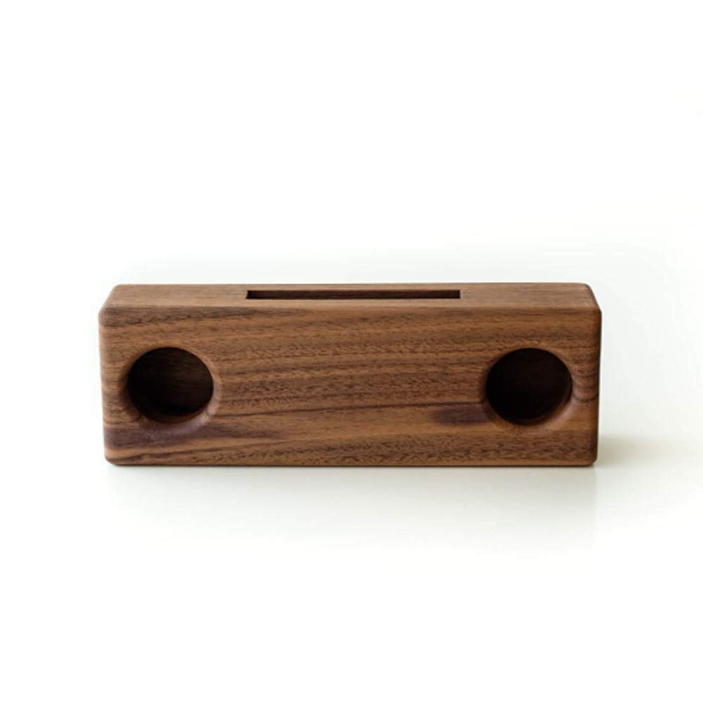 スマホスピーカー 木製 スマホスタンド 卓上 おしゃれ Woodスマホスピーカー ダブル [ify4437] (ウォルナット)