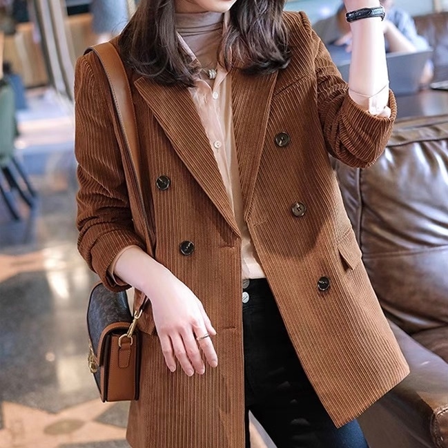 レディース ジャケット アウター 上着 テーラードジャケット 長袖 Vネック 襟付き 角襟 前開き コーデュロイ きれいめ シンプル カジュアル 上品 おしゃれ かっこいい レトロ こなれ感