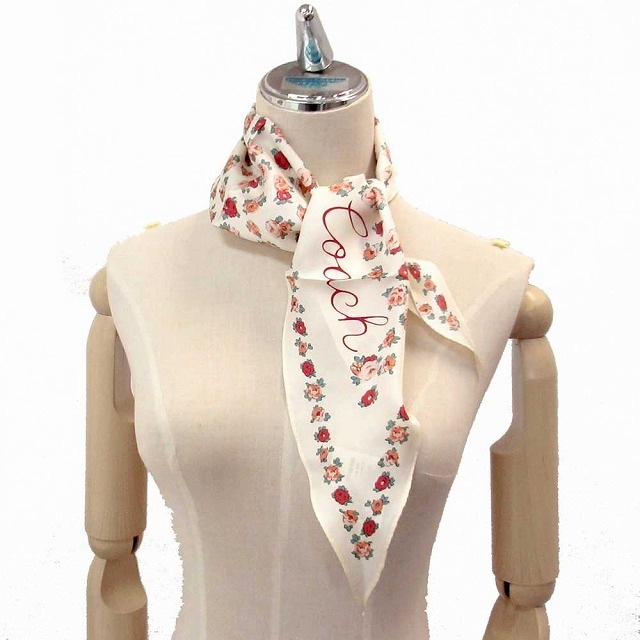 コーチ スカーフ COACH アウトレット ダイヤモンド スカーフ ローズ モチーフ 薔薇 89796 CHK