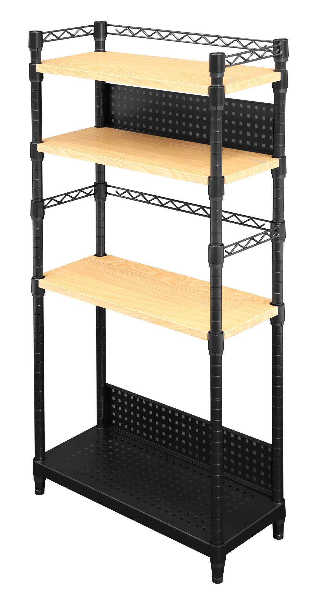 Bauhutte (バウヒュッテ) デスクサイドラック パソコン収納 高さ調整 ( 幅 60.5 × 奥行 25.5 × 高さ 120.5 cm ) 木目 BHS-600SM-WD