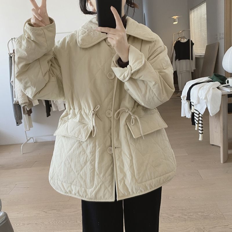 レディース ダウンコート 軽量 コート 無地 中綿 ダウンジャケット 服 綿服 防寒 暖かい コットン おしゃれ 韓国風 通勤 カジュアル ブルゾン 体型カバー アウター ショート丈 ゆったり