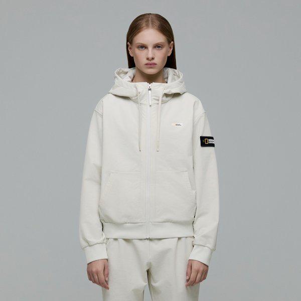 N244WFT050 女性アルケロン ダブルウォーム ウーブン トレーニング フード付きジップアップ L BEIGE 12,823円