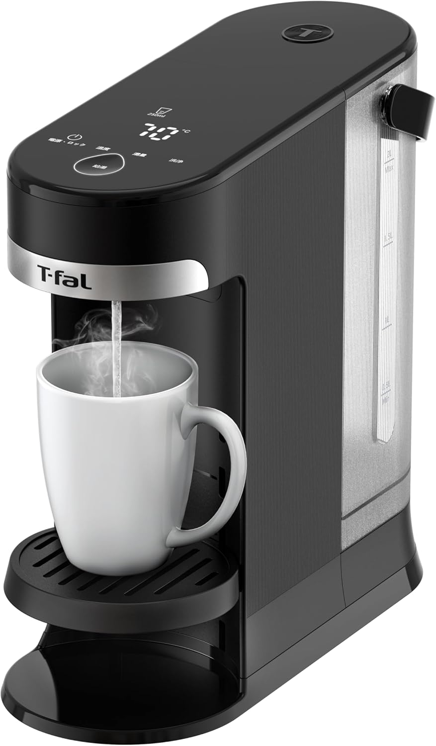 ティファール 瞬間湯沸かしケトル ボタン1つで必要な量を瞬間給湯 1300Wのハイパワー 6段階の温度調節 4段階の湯量設定 スリムデザイン 大容量 2.0L 「ヴィテス」 ブラック BR3508J0