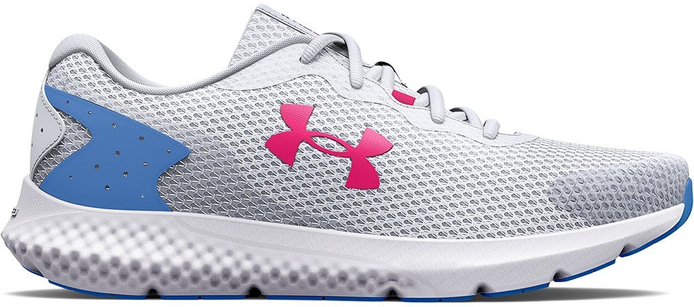 アンダーアーマー 3025756-101-23.0 レディース ランニングシューズチャージド ローグ3 イリヂウム（White/Victory Blue/Iridescent・サイズ：23.0cm）