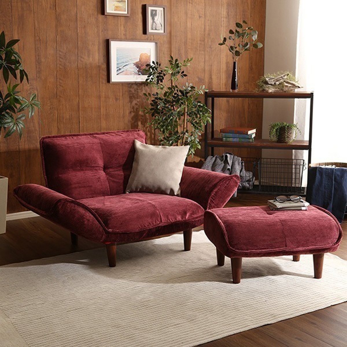 肌触りが良いコーデュロイソファ １人掛け オットマンセットQooliss-クーリス-コーデュロイ