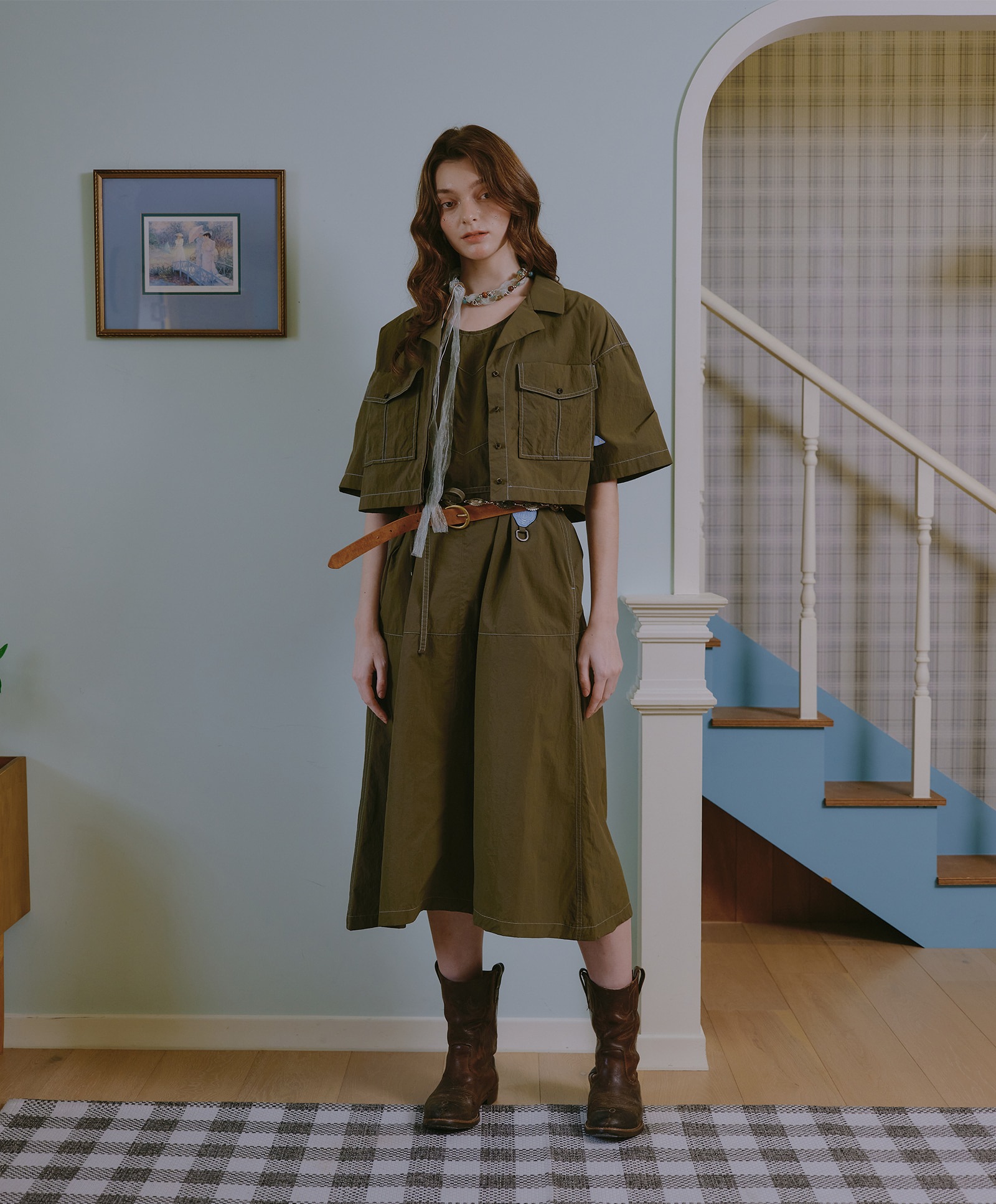 HUNTER PACKABLE ONEPIECE_WOMEN [KHAKI]