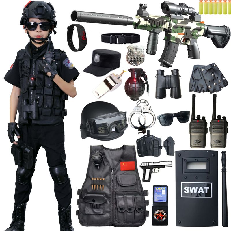 子供用おもちゃの銃セット警察官コスムポリスボーイズ服装備パフォーマンスコスムパフォーマンスコスム