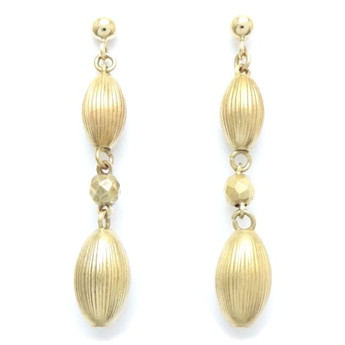 デザイン ピアス ロング K18YG イエローゴールド/28146【中古】