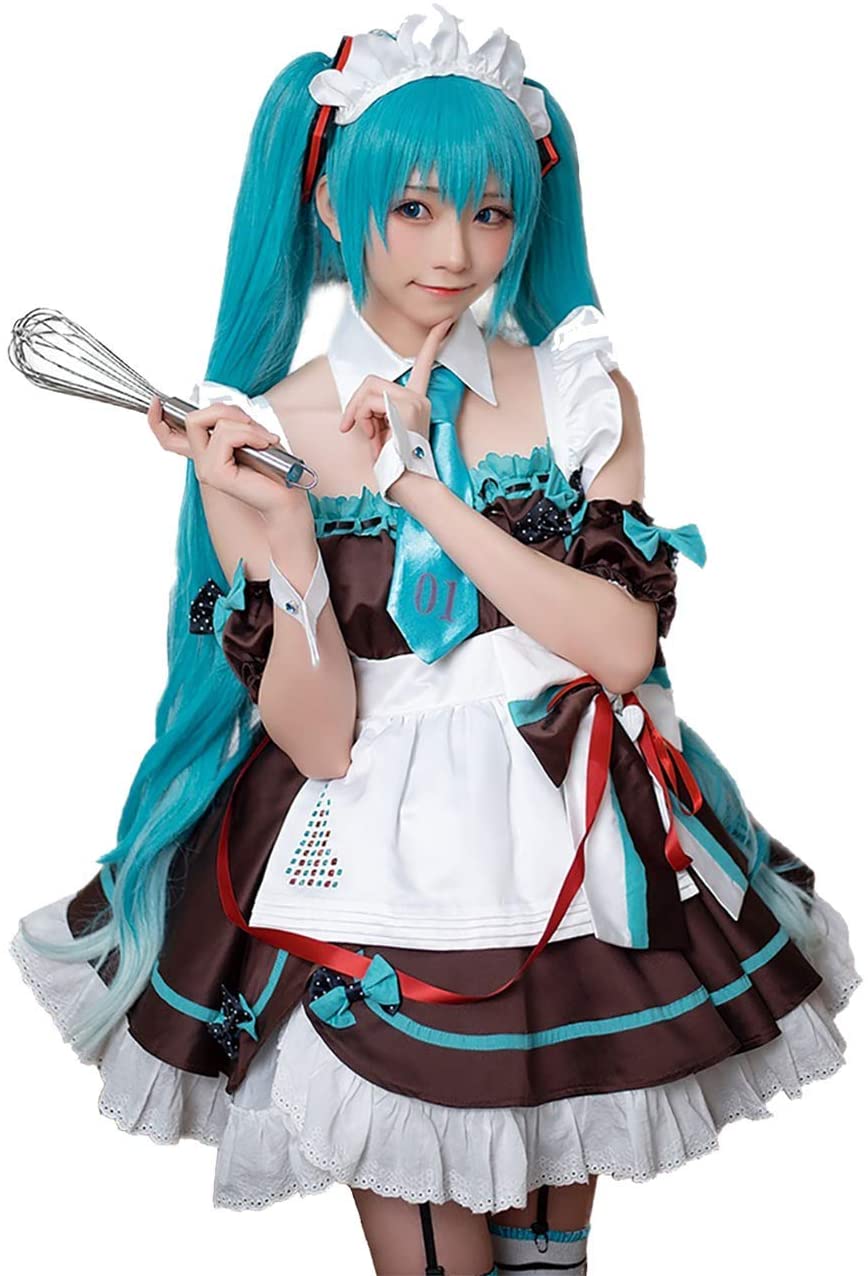 ボーカロイド 初音ミク メイド コスプレ ロリータ オフショル