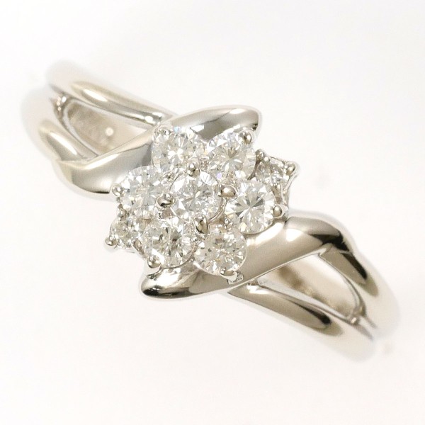 PT850 プラチナ リング 指輪 11号 ダイヤ 0.35 総重量約3.9g ジュエリー 中古