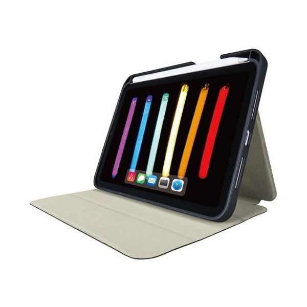 TB-A21SSABK iPad mini 2021年モデル 第6世代 8.3インチ ケース カバー レザー フラップ 手帳 マグネット ブラック メーカー直送