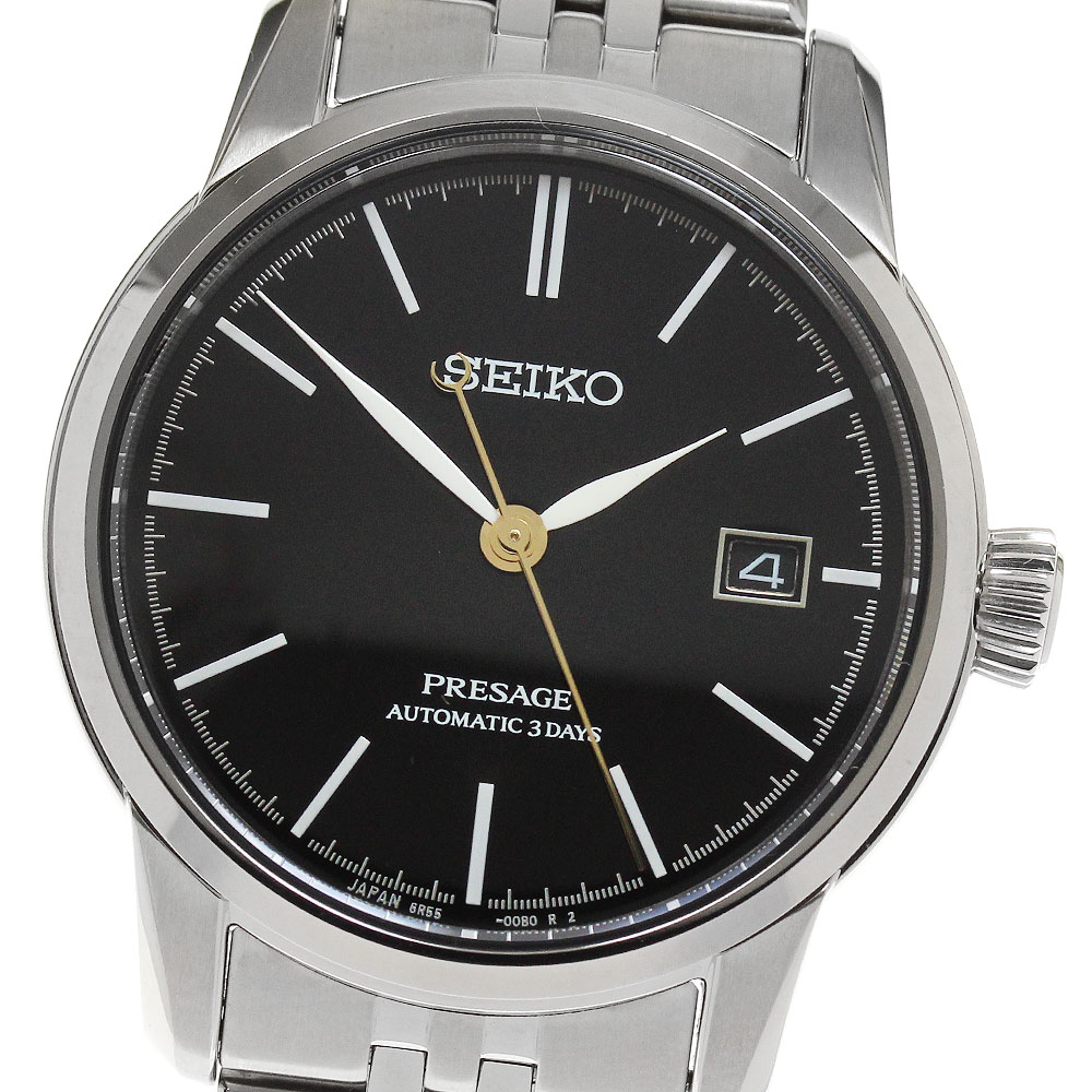 セイコー SEIKO SARX107/6R55-00C0 プレサージュ デイト 自動巻き メンズ 極美品 箱・保証書付き_836910【中古】