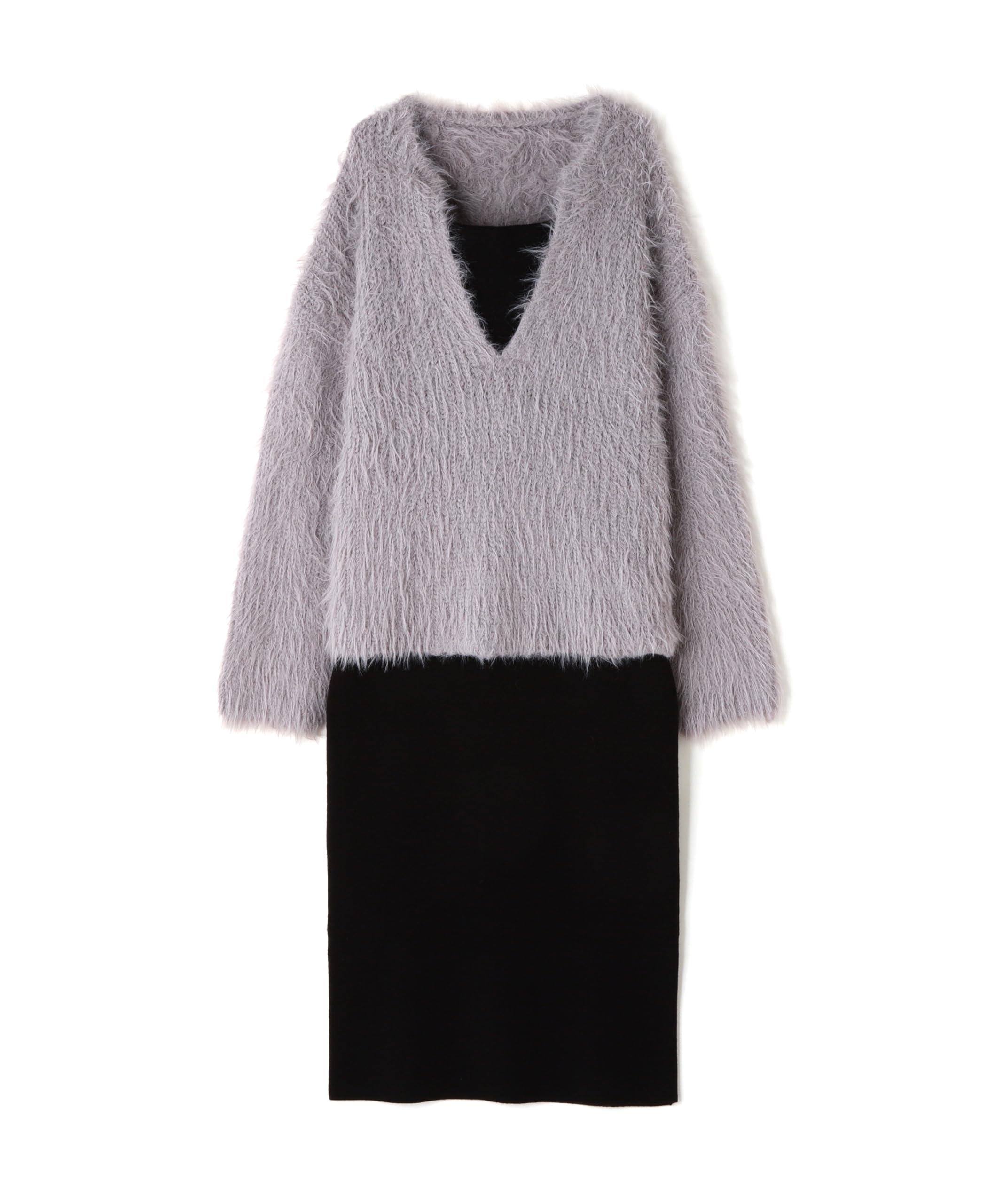 カジュアルドレスフェザーニットセットキャミワンピースレディース