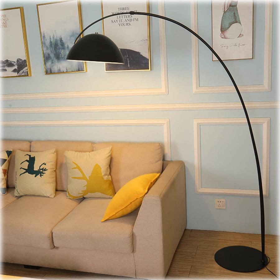 【2枚購入で100円OFF】LEDフロアランプ スタンドライト 12W 三色調光 (白色暖色暖白色) 目に優しいLEDランプ 省エネ 高輝度 アーチ型フロアランプ 釣り形状フロアランプ ラック勉