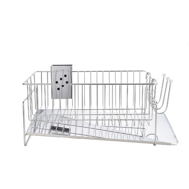 アイフォレスト　水切りラック ステンレス 左置き 斜めに流れる 箸立て コップホルダー sumahapi　7293B