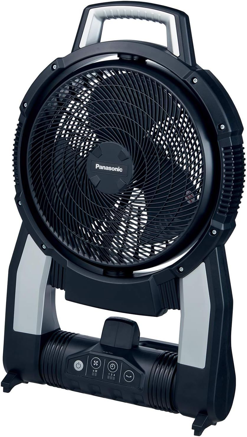 充電扇風機 工事用 ACアダプタ付き(電池充電器別売) デュアル (14.4V/18V/AC100V対応) 薄型 折りたたみ時141mm 自動首振り72 ポータブル コードレスファン 工場扇 工業