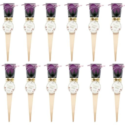 キューフラ(Q-FLA) ソープフラワー入浴剤 1輪 kelee ブーケ 花束 パープル 12個セット ギフト 誕生日 一輪 834110