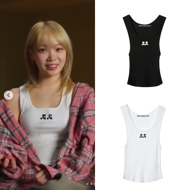 [LE SSERAFIMチェウォン着用]RR LOGO SHORT TANK TOP