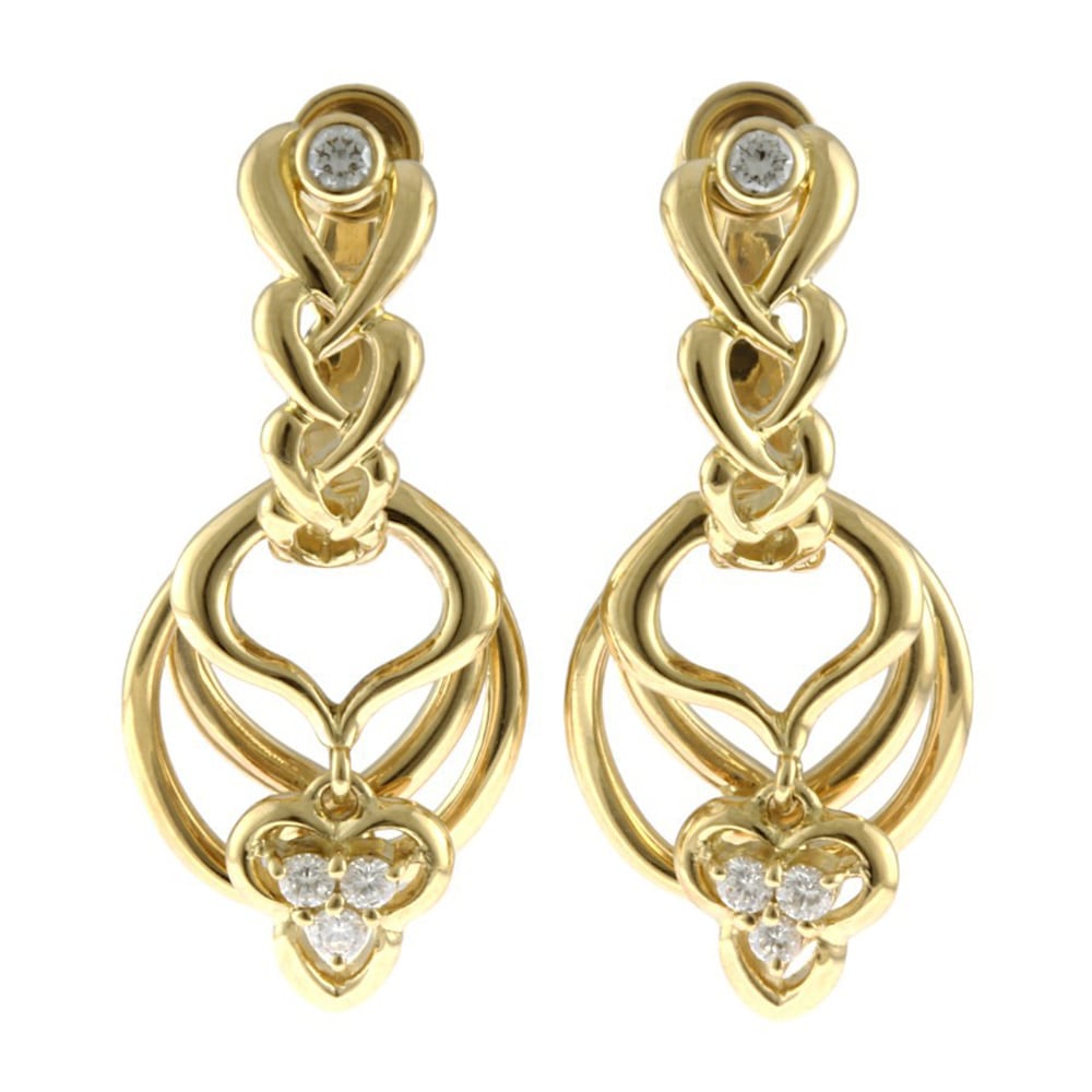 ミキモト イヤリング 18金 K18イエローゴールド ダイヤモンド MIKIMOTO 中古 美品