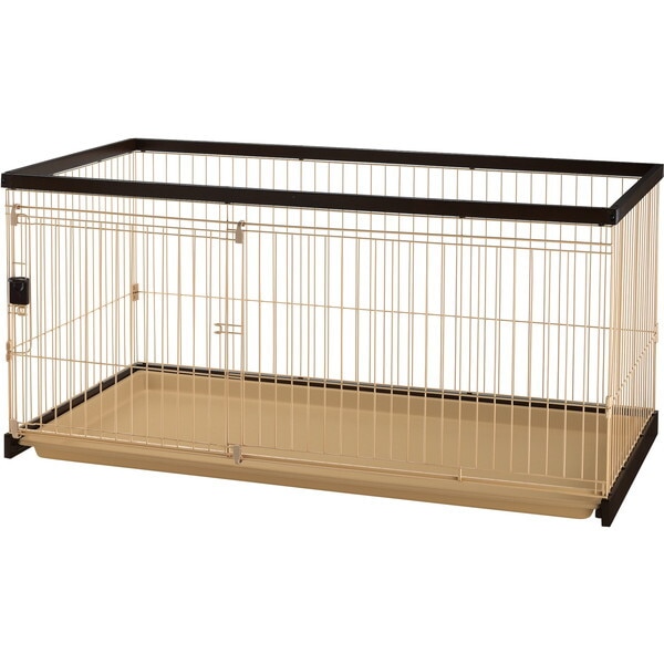 木製お掃除簡単ペットサークル 150-80 ダークブラウン